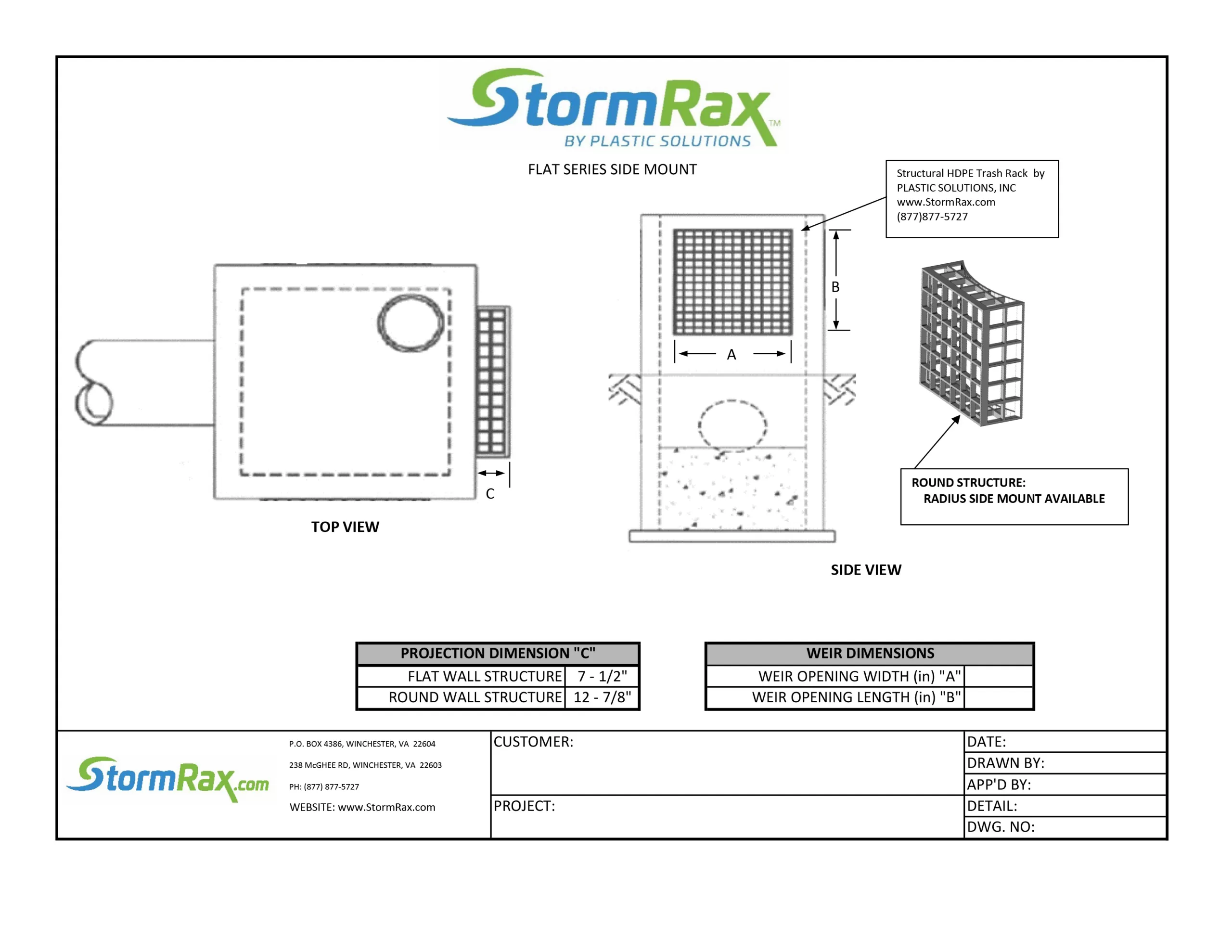 Technical drawing for stormrax flat series